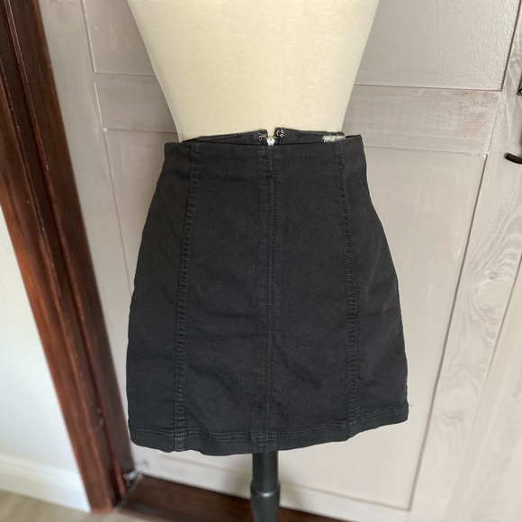 Free People Black Denim Skirt - Picture 3 of 6